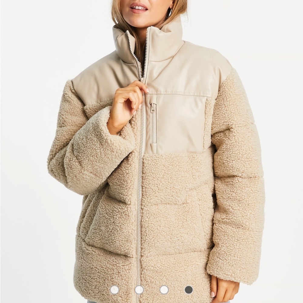 Women's Beige Sherpa Jacket